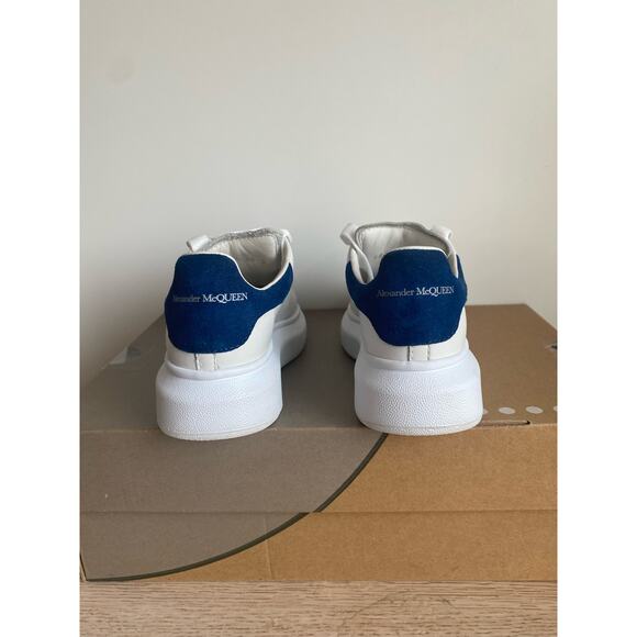 RARE Alexander McQueen Molly Kids Wht/ Paris Blue Leather Sneaker - SZ 28/ 11 C - Picture 7 of 15